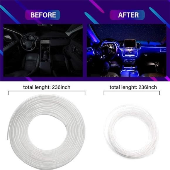 6M Car RGB Interior‎ Ambient LED Strip Light APP Music Control Atmosphere Lamps - Picture 2 of 10